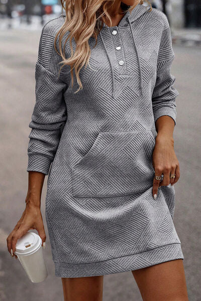 Paige Drawstring Hooded Dress