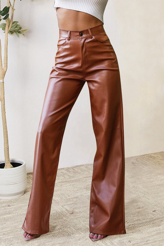 Delphine High Waist PU leather Pants