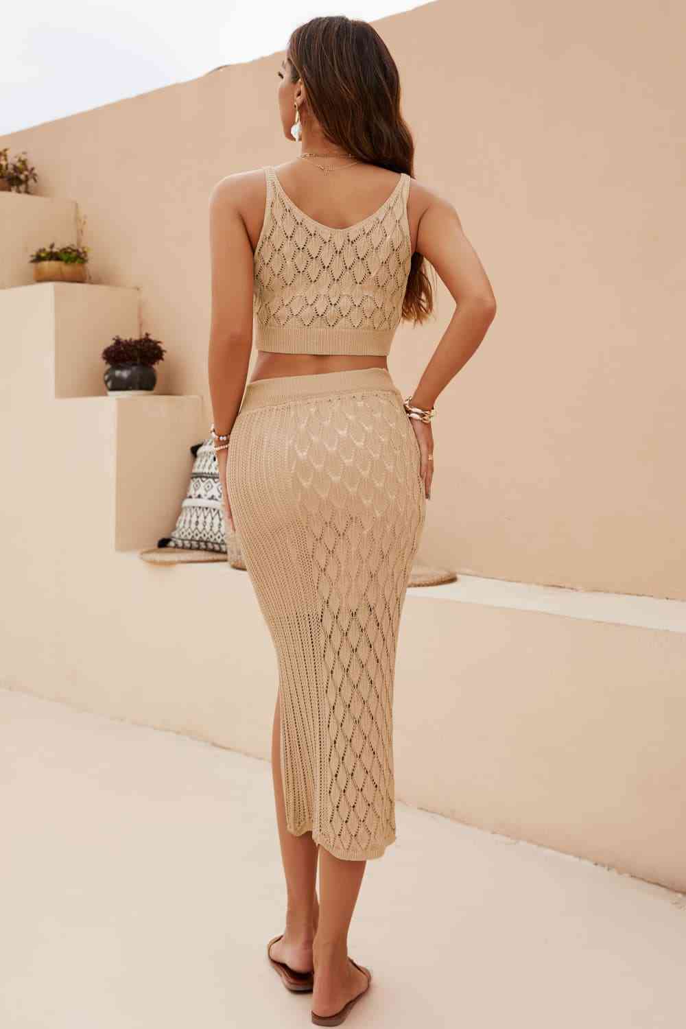 Lettie Cropped Tank and Split Skirt Set