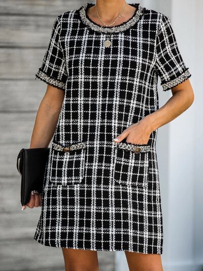 Evelyn Pocketed Plaid Dress