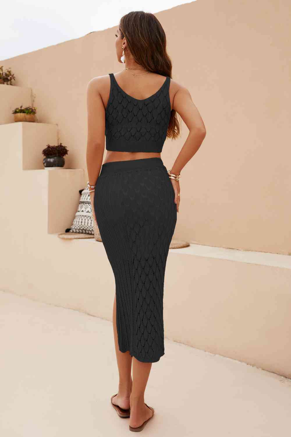 Lettie Cropped Tank and Split Skirt Set