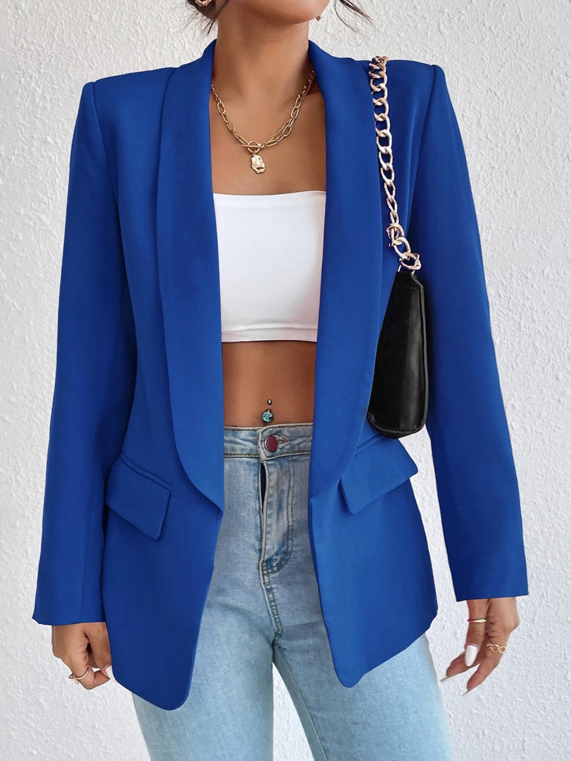 Evadne Shawl Collar Long Sleeve Blazer