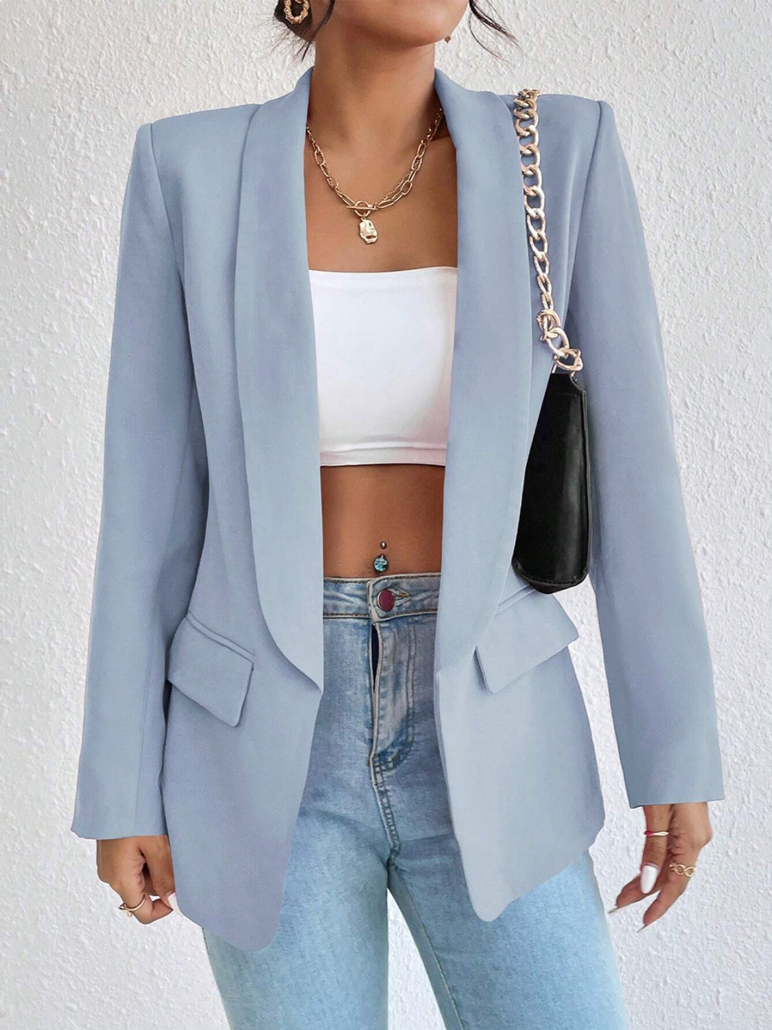 Evadne Shawl Collar Long Sleeve Blazer