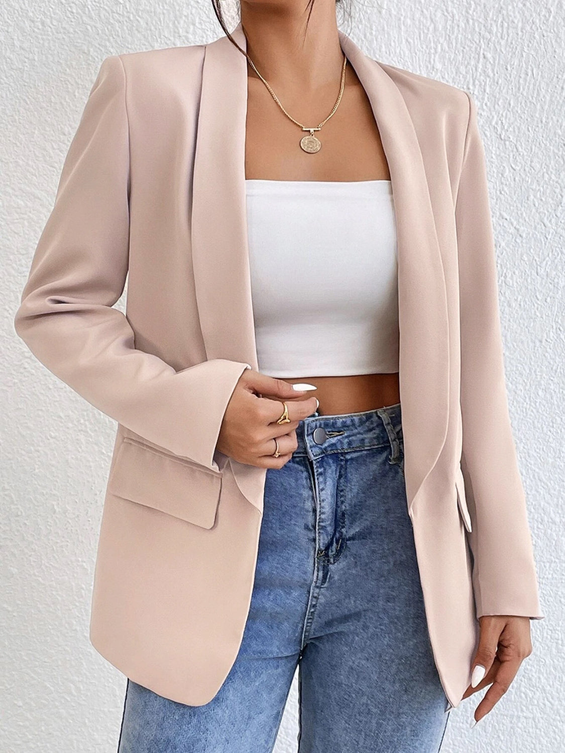 Evadne Shawl Collar Long Sleeve Blazer