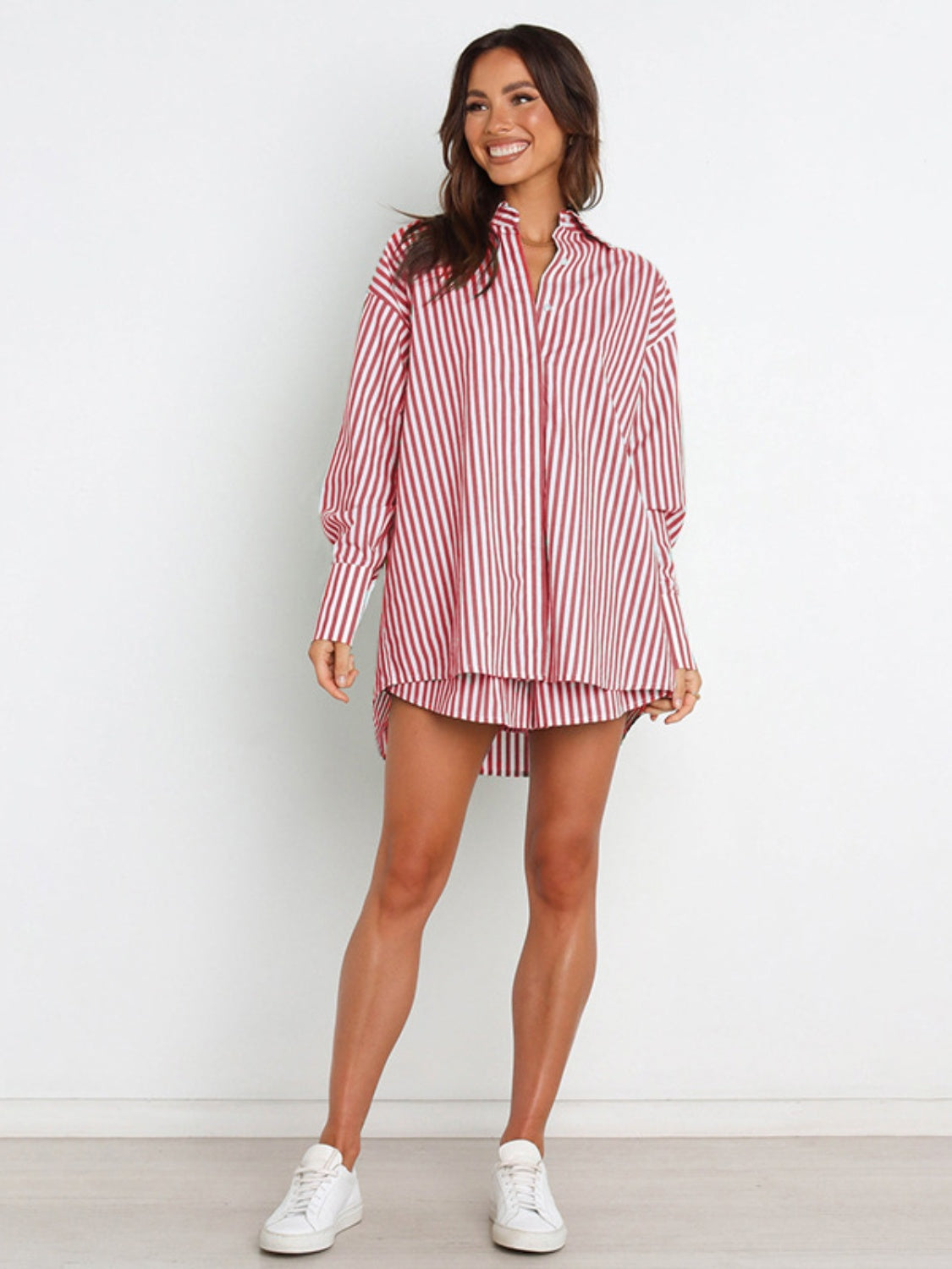 Thisbe Striped Shirt and Shorts Set