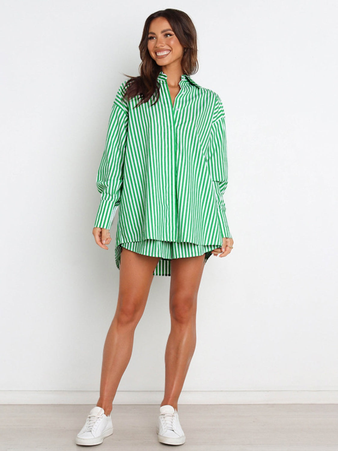 Thisbe Striped Shirt and Shorts Set