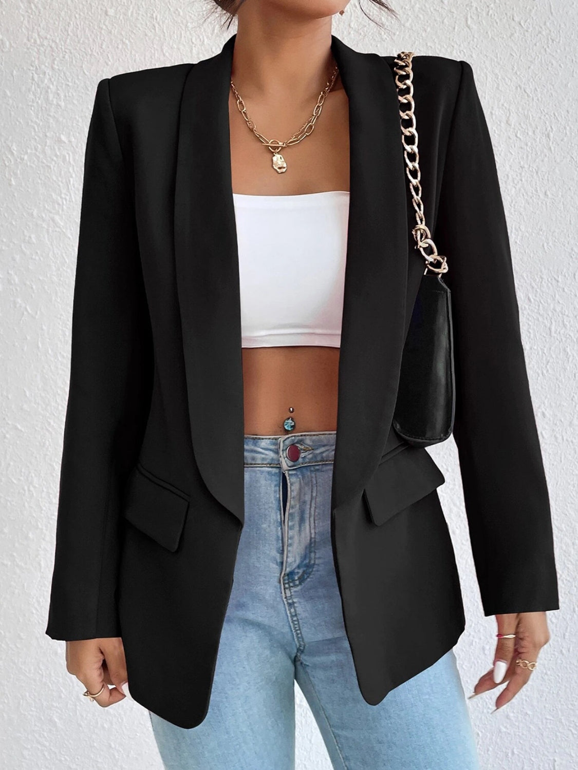 Evadne Shawl Collar Long Sleeve Blazer