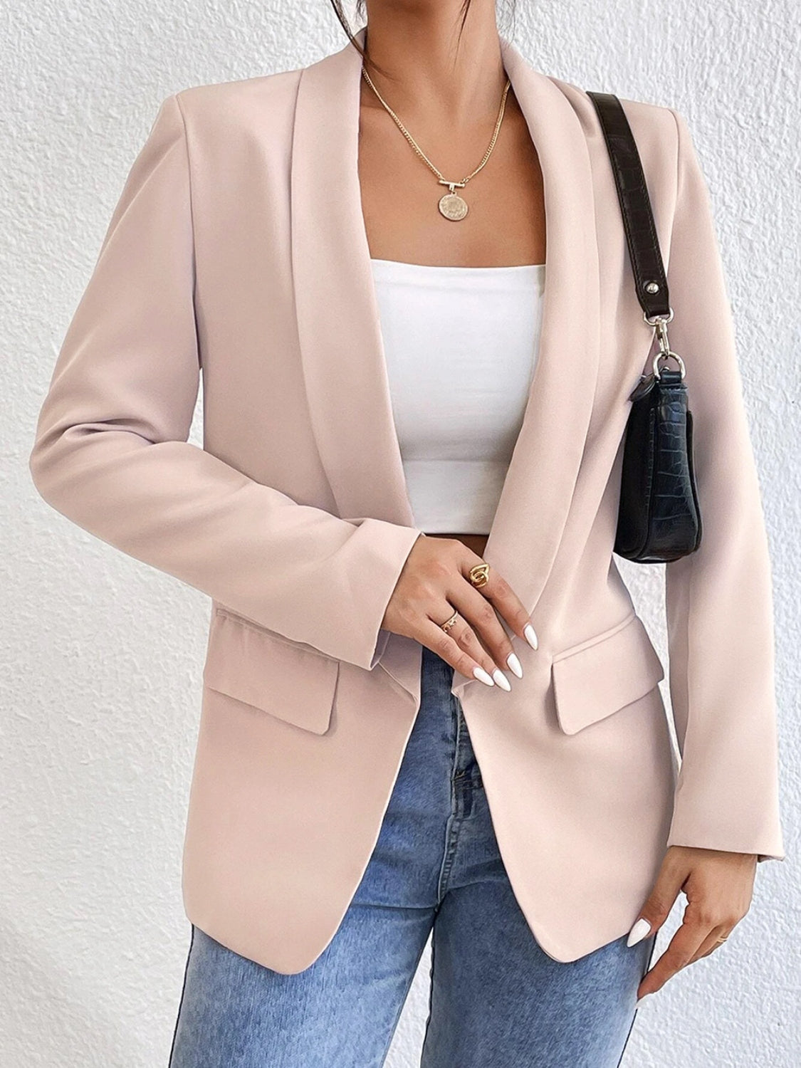 Evadne Shawl Collar Long Sleeve Blazer