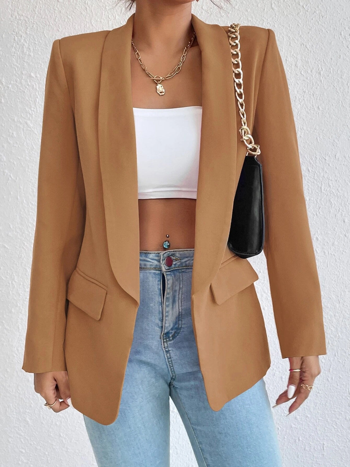 Evadne Shawl Collar Long Sleeve Blazer