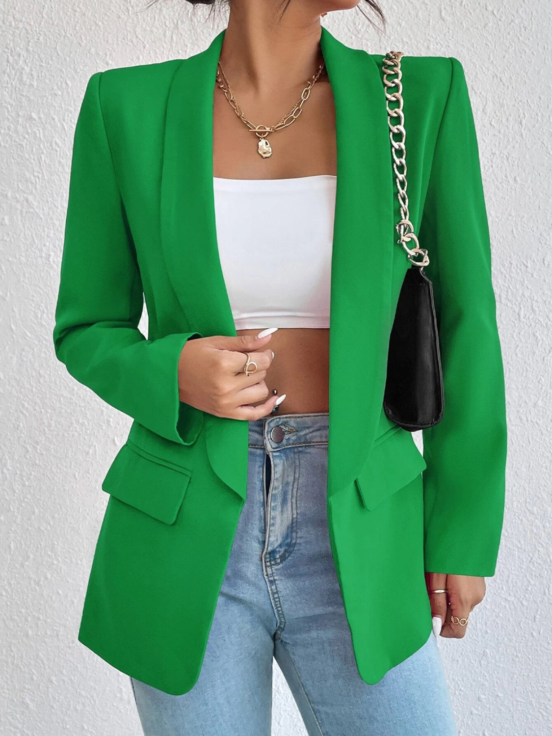 Evadne Shawl Collar Long Sleeve Blazer