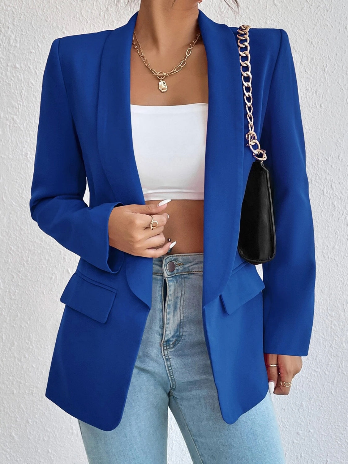 Evadne Shawl Collar Long Sleeve Blazer