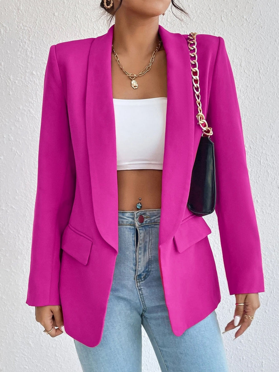 Evadne Shawl Collar Long Sleeve Blazer