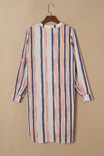 Noria Striped High-Low Longline Shirt