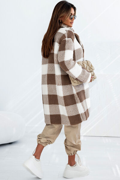 Maxine Plaid Open Front Coat