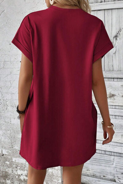 Sadie Pocketed Round Neck Short Sleeve Dress