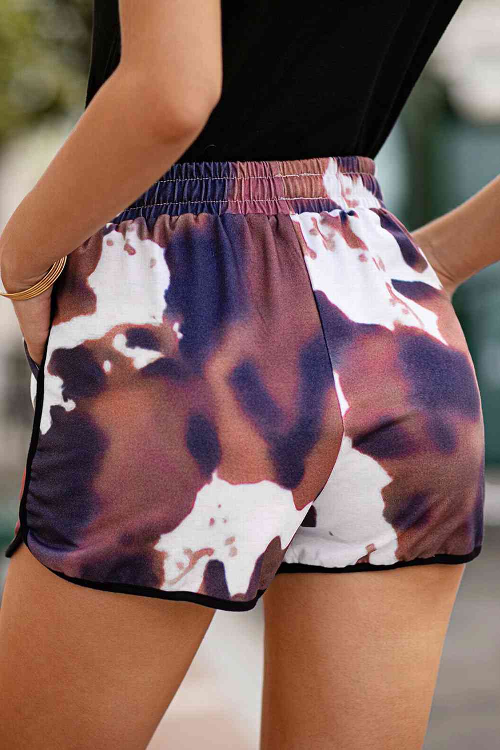 Ester Printed Drawstring Waist Shorts