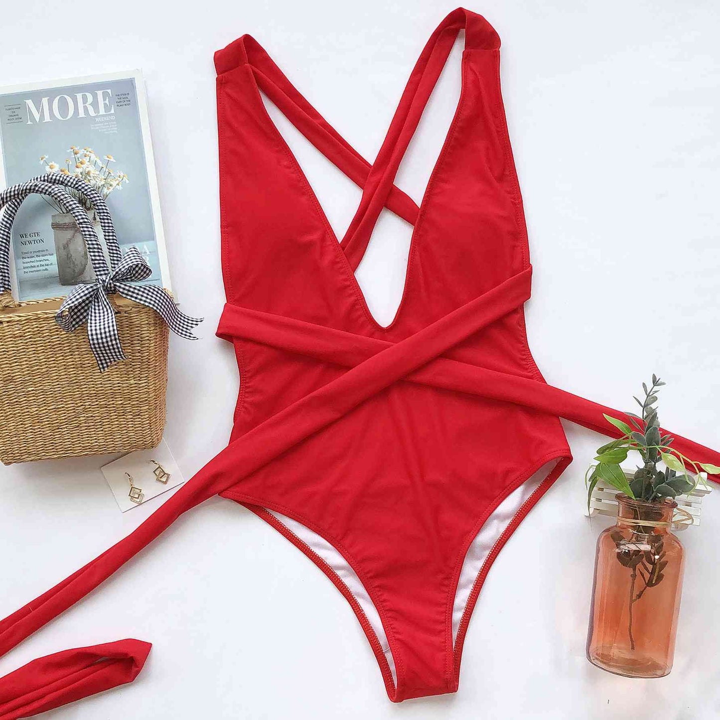 Mira Deep V One-Piece Swimsuit