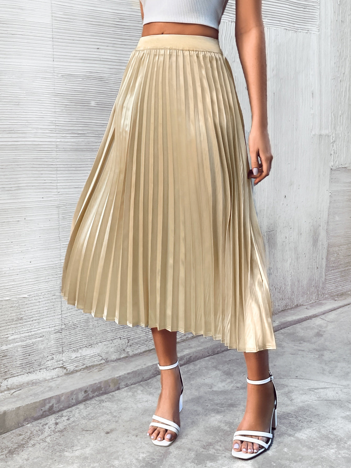 Winona Pleated Midi Skirt