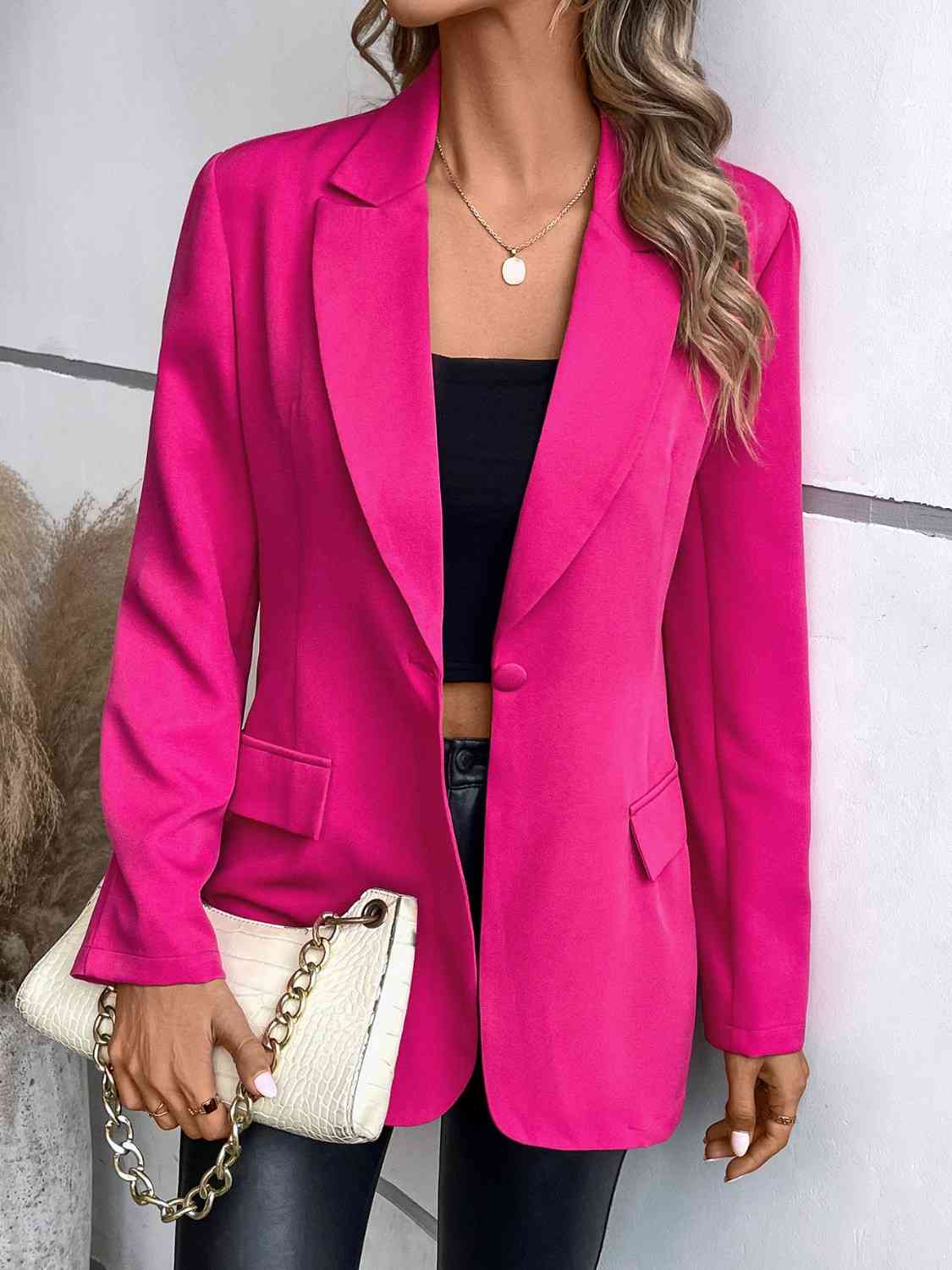 Cerise One-Button Blazer