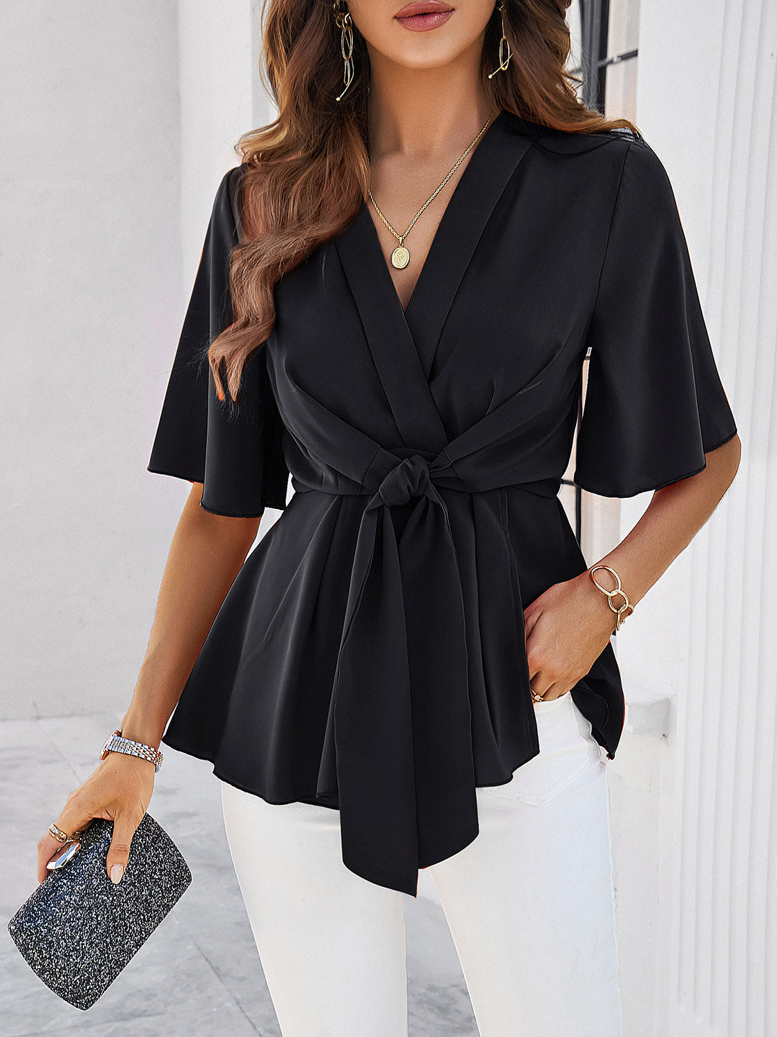 Anabella Tie Waist Blouse