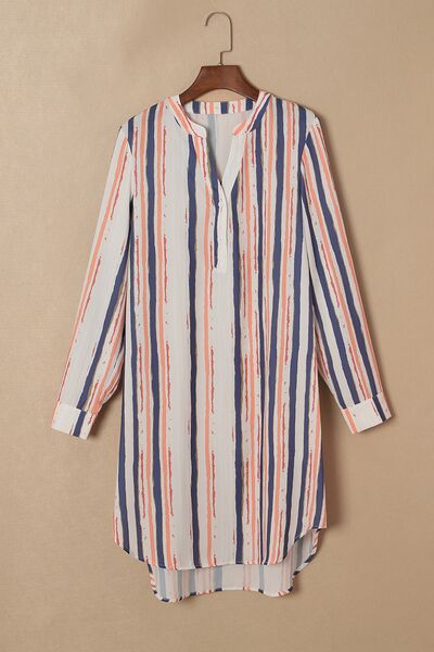 Noria Striped High-Low Longline Shirt