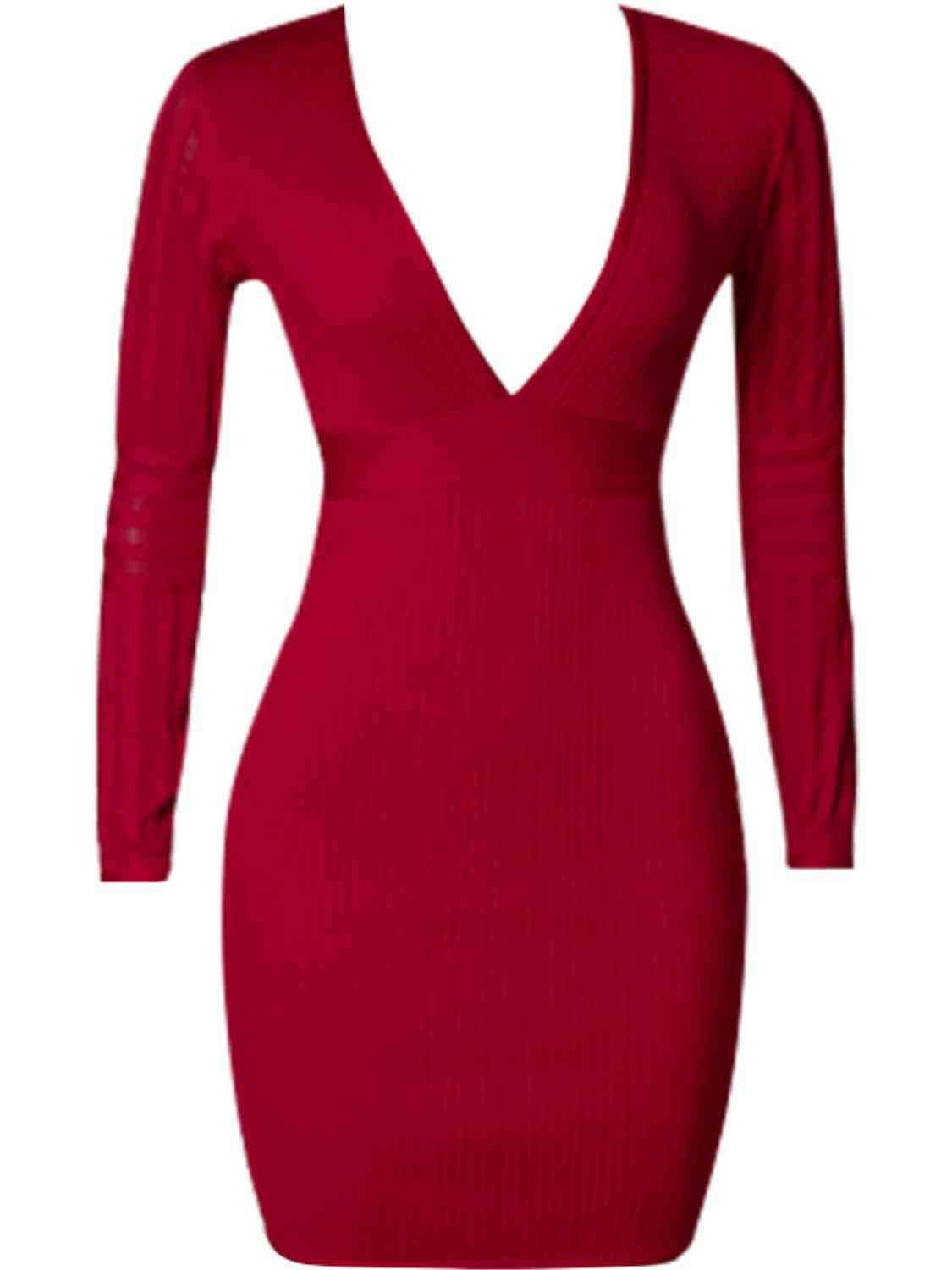 Rebecca Deep V  Bandage Dress