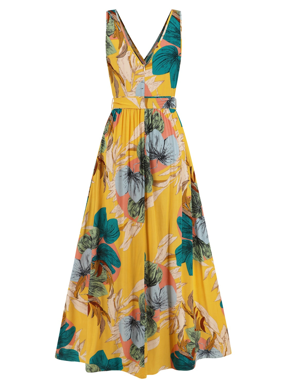 Amrit Slit Tied Printed Surplice Dress