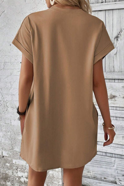 Sadie Pocketed Round Neck Short Sleeve Dress