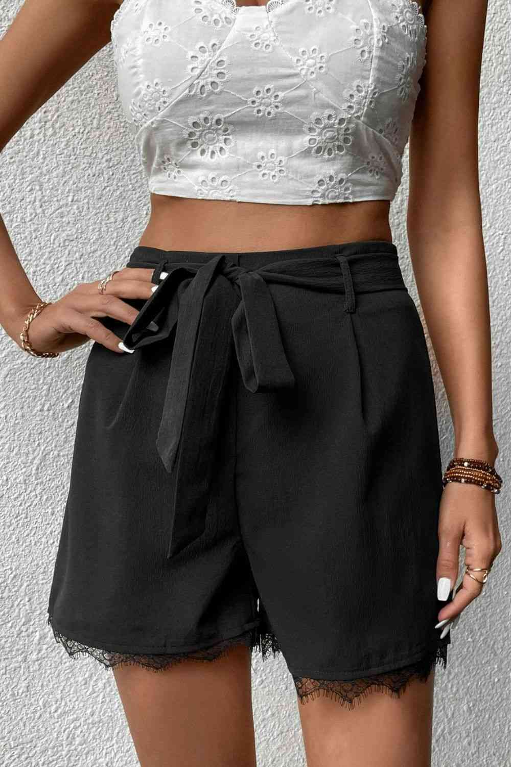 Una Lace Trim Shorts