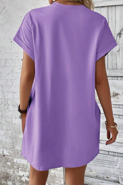 Sadie Pocketed Round Neck Short Sleeve Dress