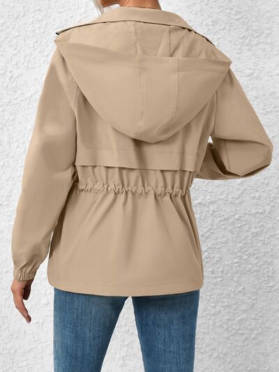 Riley Drawstring Zip Up Jacket