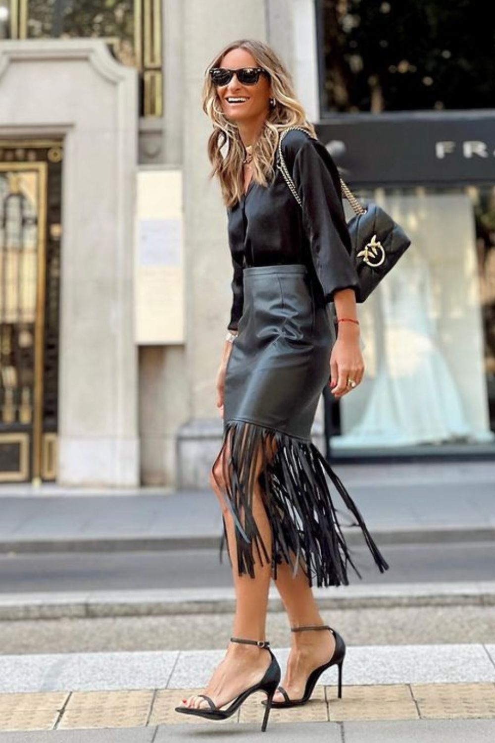 Peyton High Waist Fringe Hem Skirt